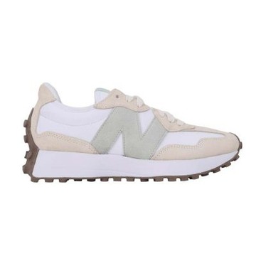 NEWBALANCE 327 女復古休閒鞋-慢跑 327系列 NB N字鞋 W327SUB 白米白綠