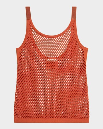 Scoop-Neck Mesh Tank Top