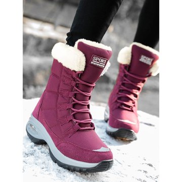 雪地靴女冬季加絨保暖東北加厚大碼棉鞋厚底戶外防水防滑中筒靴子