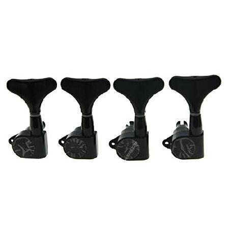 KAISH Black Left Handed Sealed Bass Tuners Tuning Keys Pegs String Bass Guitar Machine Heads