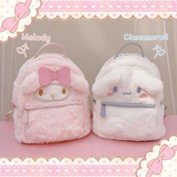 2022新款日系卡通毛絨包可愛少女心雙肩包丑萌大耳朵狗毛茸茸書包