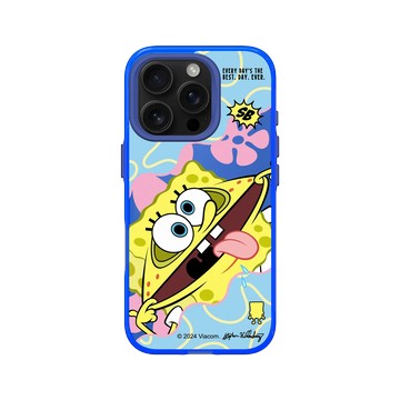 iPhone 16 Pro Clear 激光藍 - 海綿寶寶 SpongeBob - 搞笑海綿