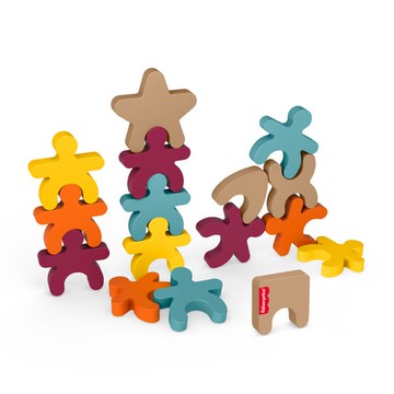 費雪木製玩具蒙特梭利疊疊樂