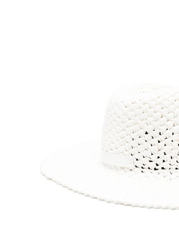 catarzi - wide-brim woven-raffia hat - women - Viscose - 56 - White