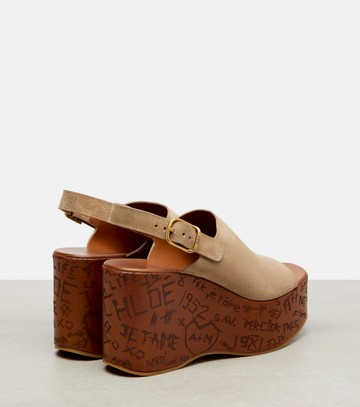 Chloé Maxime 80 suede wedge sandals
