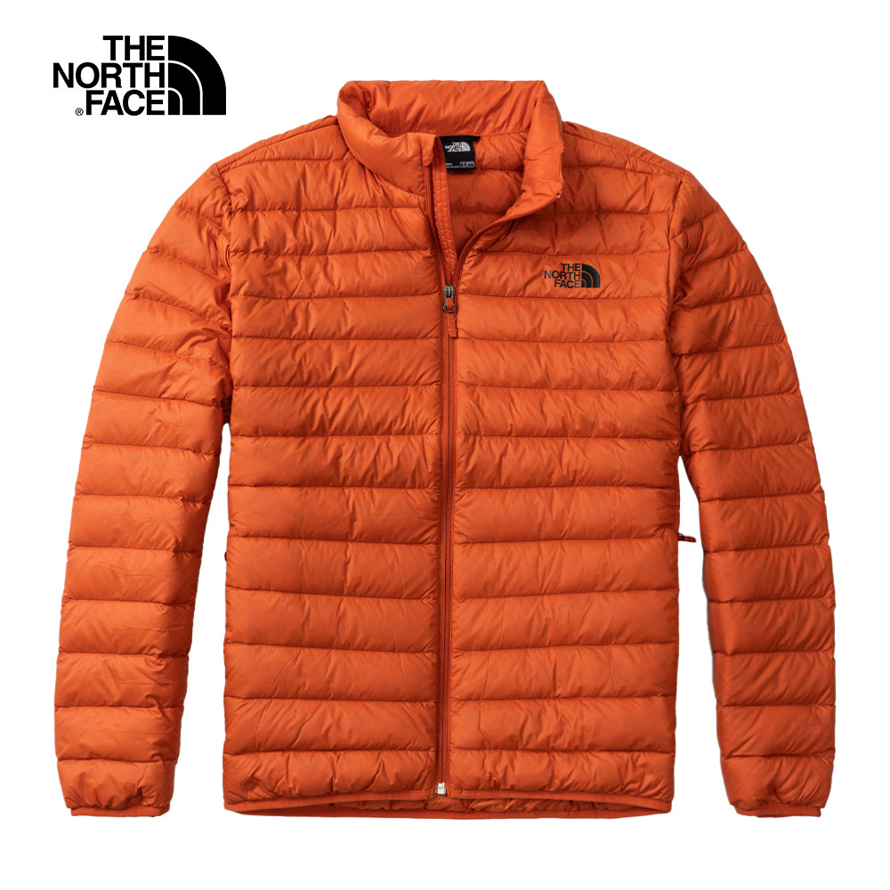 The North Face北面男款橘色防潑水保暖羽絨外套｜5AXTEMJ