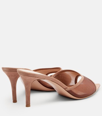 Gianvito Rossi Sienna 70 suede-trimmed mesh mules