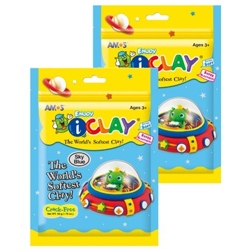 AMOS 阿摩司 i-Clay 超輕黏土 天空藍 超柔軟 超彈性  50g  2包