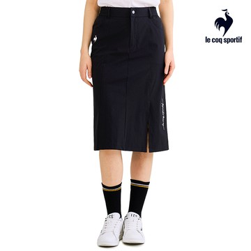 【LE COQ SPORTIF 法國公雞】女款黑色抗UV/防潑水平織休閒長裙LWV82352