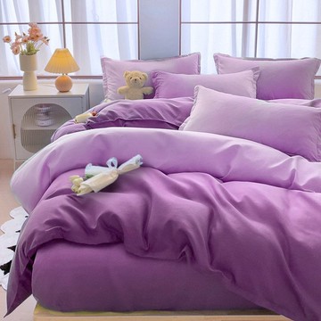 漸層淡紫 台灣製 舒柔棉 單人/雙人/加大 薄床包被套組
