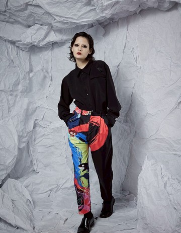 蒙太奇印花西裝褲