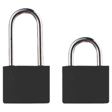 WIDE VIEW 行李箱黃銅鑰匙小掛鎖長短組合 CS20 黑色 2入組  堅固耐用  輕便易攜  1組