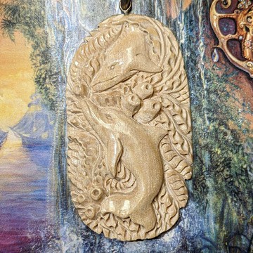 【土桑精選】薩滿力量動物猛瑪??牙雕刻墜~海豚 ~活在感恩中，做真實的自己 象牙 ??聖哲曼??