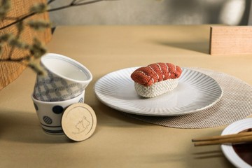 鮭魚握壽司 Salmon nigirisushi 純手作 吊飾 家飾 貓咪兒童玩具