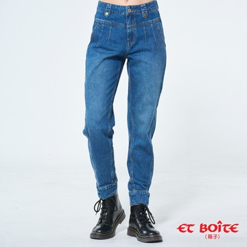 【買1送1】中腰剪接有型丹寧男友褲 -  BLUE WAY ET BOîTE 箱子
