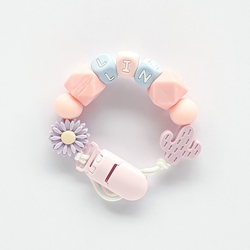 9顆 lin 雛菊 仙人掌 客製化奶嘴鏈