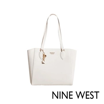 【NINE WEST】真皮 大容量 單肩包 肩背包 托特包 兩用包 - 珍珠白(1811)