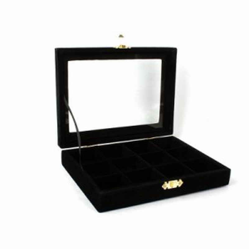 起毛布製 ジュエリーボックス アクセサリー収納 12個収納 黒 アクセサリー収納 通販 Lineポイント最大1 0 Get Lineショッピング
