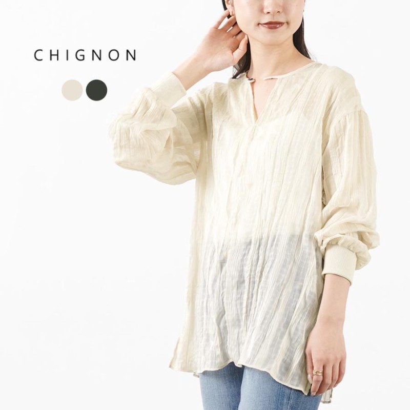 CHIGNON（シニヨン） シアーチェック ワッシャーブラウス / レディース