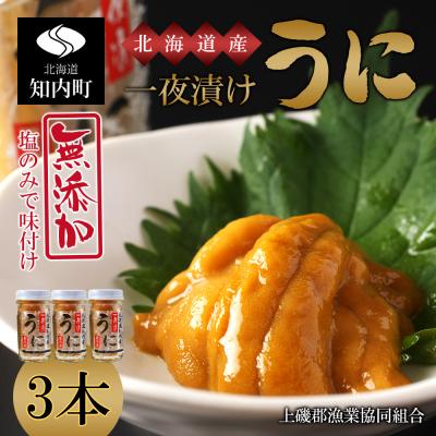 ふるさと納税 知内町 うま味凝縮!一夜漬けうに60g×3本セット＜上磯郡漁業協同組合＞