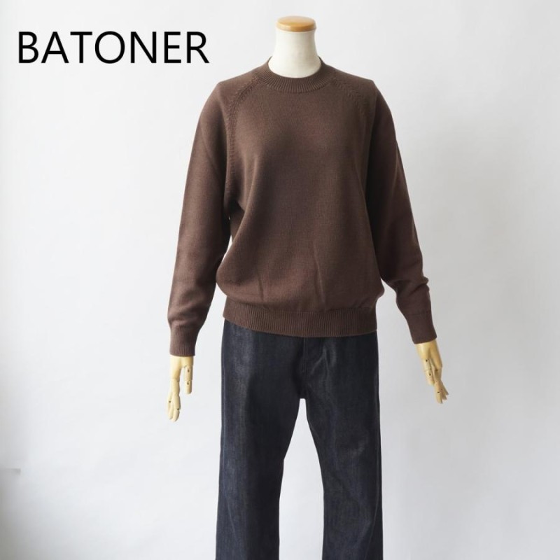 BATONER AGING WOOL RAGLAN SLEEVE CREW-