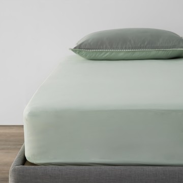 HOLA 和樂家居 艾禮思 200織水洗棉床包  雙人  綠色