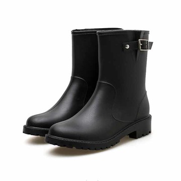 【韓國K.W.】YT6373現貨璀璨耀眼雨靴中短靴(晴雨二穿鞋/防水鞋/靴子/厚底)