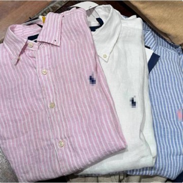 今年流行美式刺繡襯衣女2025年春夏新款條紋翻領長袖休閑防曬襯衫