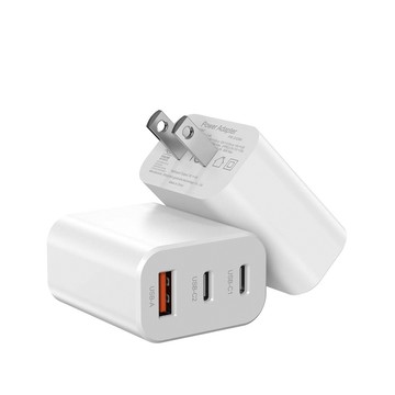 Jinpei 氮化鎵GaN 30W三孔PD快充頭 雙Type-C+USB-A充電器 充電頭
