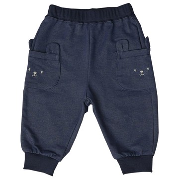 akachan honpo - 10分褲-動物口袋-深藍色