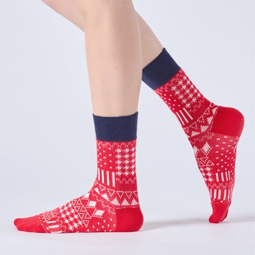 未結束的夢 中筒襪 - 紅(F)