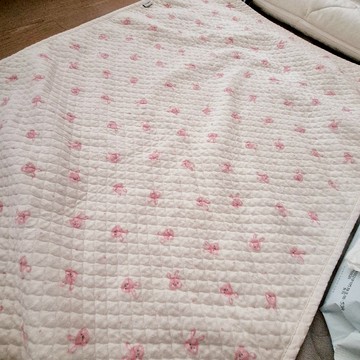 Lavikit 嬰兒用防滑純棉防水墊 小兔子 S 1個  小兔子 粉色 + 白色