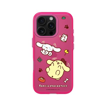 iPhone 16 Pro Clear 粉漾桃 - 三麗鷗-布丁狗＆大耳狗綜合圖 Mix Characters - 開心打滾