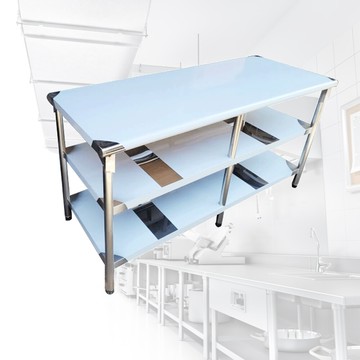 家購2尺x5尺三層圓430角不鏽鋼桌/料理桌/工作桌/工作台576040-410台灣製