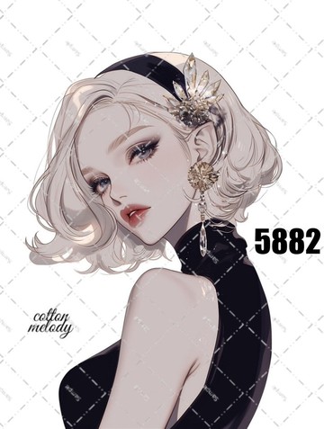 original sticker no.5882 人物貼紙 原創貼紙 人物貼紙 女孩貼紙 原創人物貼紙