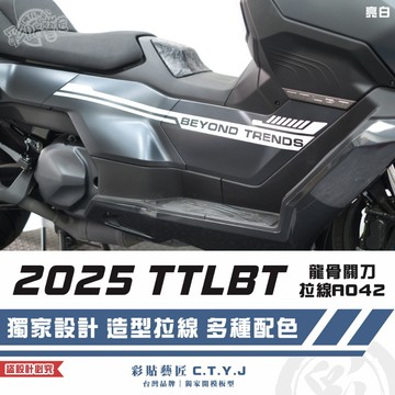彩貼藝匠 2025 TTLBT 靈龜 龍骨關刀 拉線A042（一對）3M反光貼紙 ORACAL螢光貼 拉線設計 裝飾