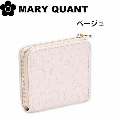 マリークワント ベージュ 二つ折り 財布 マリークワント マリクワ 財布 二つ折り財布 Lウォレット キルト