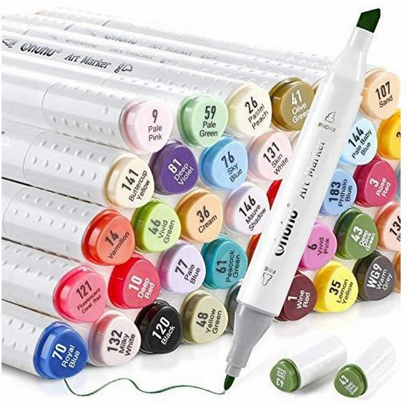 Ohuhu イラストマーカー 60色 マンガ コミック イラスト 漫画ためのセレクト マーカーペン 太細両端 ブレンダーペン付き スケッチ 手帳 落書 通販 Lineポイント最大get Lineショッピング
