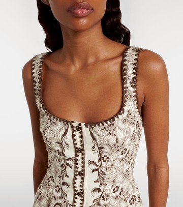 Alémais Printed linen and cotton minidress