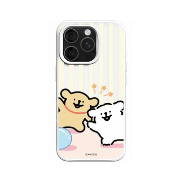 iPhone 16 Pro SolidX 白 - Maltese線條小狗 - 跟線條小狗一起玩吧