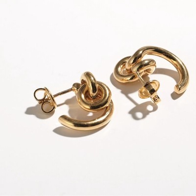 【BOTTEGA VENETA】 シルバー Knot フープピアス BOTTEGA VENETA ボッテガヴェネタ Knot ノット ピアス シルバー