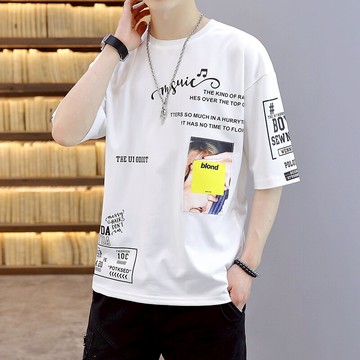 夏季薄款短袖t恤男士潮牌半袖體恤潮流帥氣打底衫學生夏裝上衣服