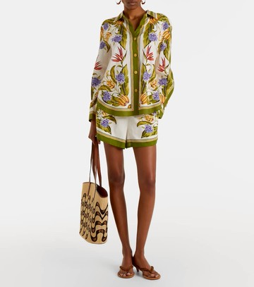 Farm Rio Floral linen-blend shirt