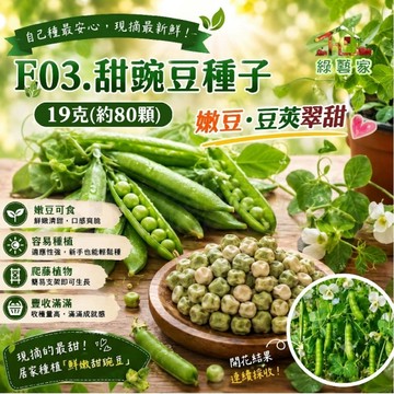 【綠藝家】E03.甜碗豆種子19克(約80顆)(嫩豆.豆莢翠甜)豆類種子
