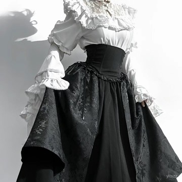 【臺灣有貨】巴琺瑯夫人 Lolita哥特風洛麗塔半身裙長裙襯衫姬袖sk華麗優雅