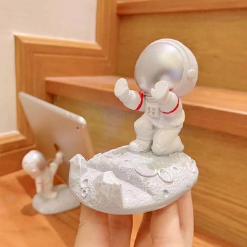 可愛手機支架 樹脂工藝 小擺件 家居擺件  桌面展示架  宇航員手機座  懶人支架  太空人手機支架  裝飾擺件手機支架