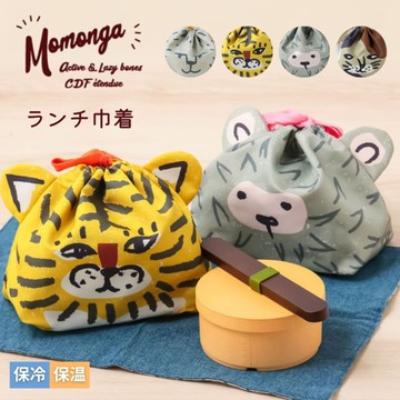 【日本 CDF etendue】質感繪圖 動物造型 保冷/保溫 便當袋 (4款可選) 束口袋 束口便當袋 保冷保溫袋