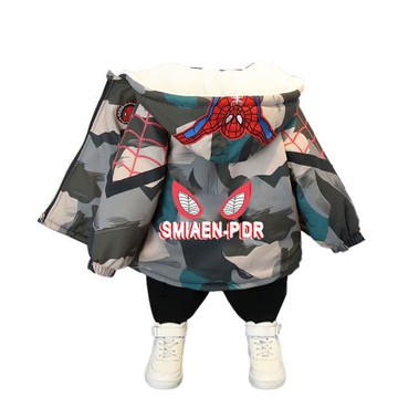 男童夾棉外套加絨連帽服韓版洋氣兒童秋冬新款加厚棉衣女寶寶冬裝