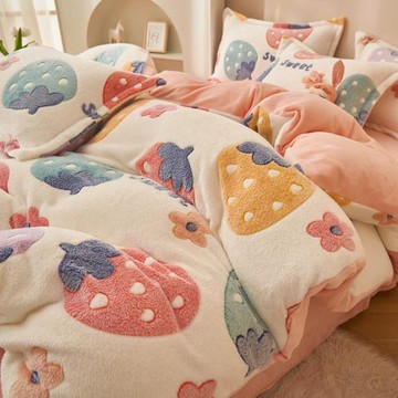 雪花絨冬季珊瑚絨被套單件卡通雙面牛奶絨加厚法蘭絨毛絨被罩單人