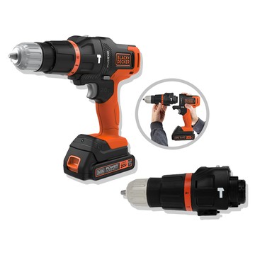 (組合) BLACK+DECKER 20V MAX單鋰電第三代可換頭惡魔機+震動電鑽頭